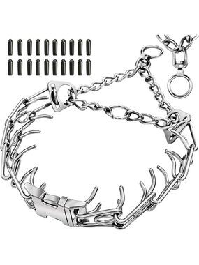 Adjustable Anti-Tangle Stainless Steel Dog Collar with Quick-Release Buckle, All